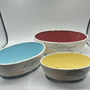 Vtg Oval Bowls set of 3